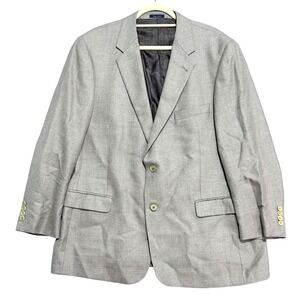 Turnbury Blazer Sport Coat Mens 46R Gray Silk Wool Blend 2 Button‎ Notch Lapel